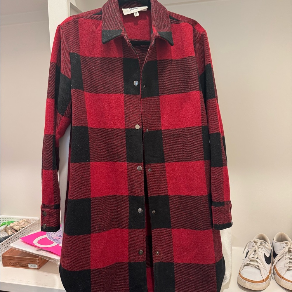 Plaid Red and Black Women's Jacket